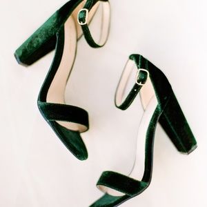 Green velvet heels from Lulu's 7.5